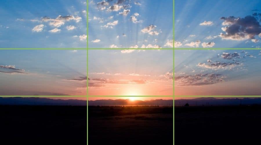 shooting a horizon using the rule of thirds - putting horizon at the bottom line