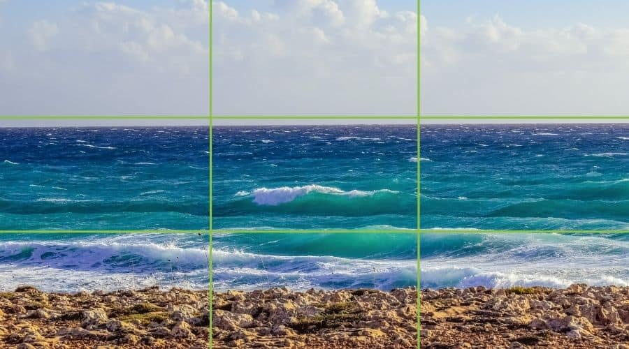 shooting a horizon using the rule of thirds - putting horizon at the top line